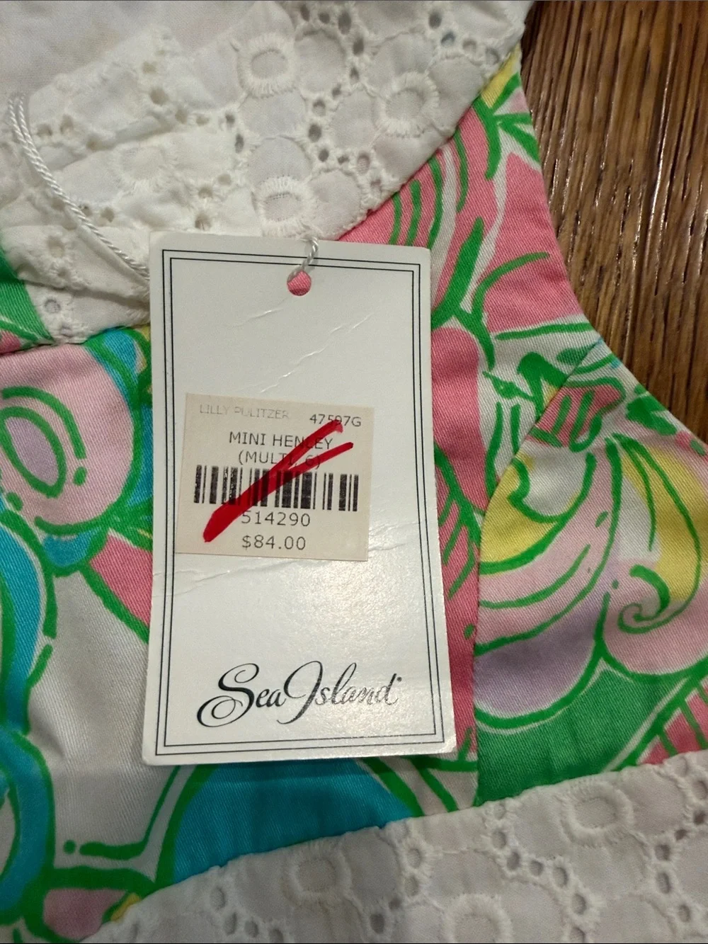 Lilly Pulitzer Pink, Green & White Paisley Lace-Trim Dress
